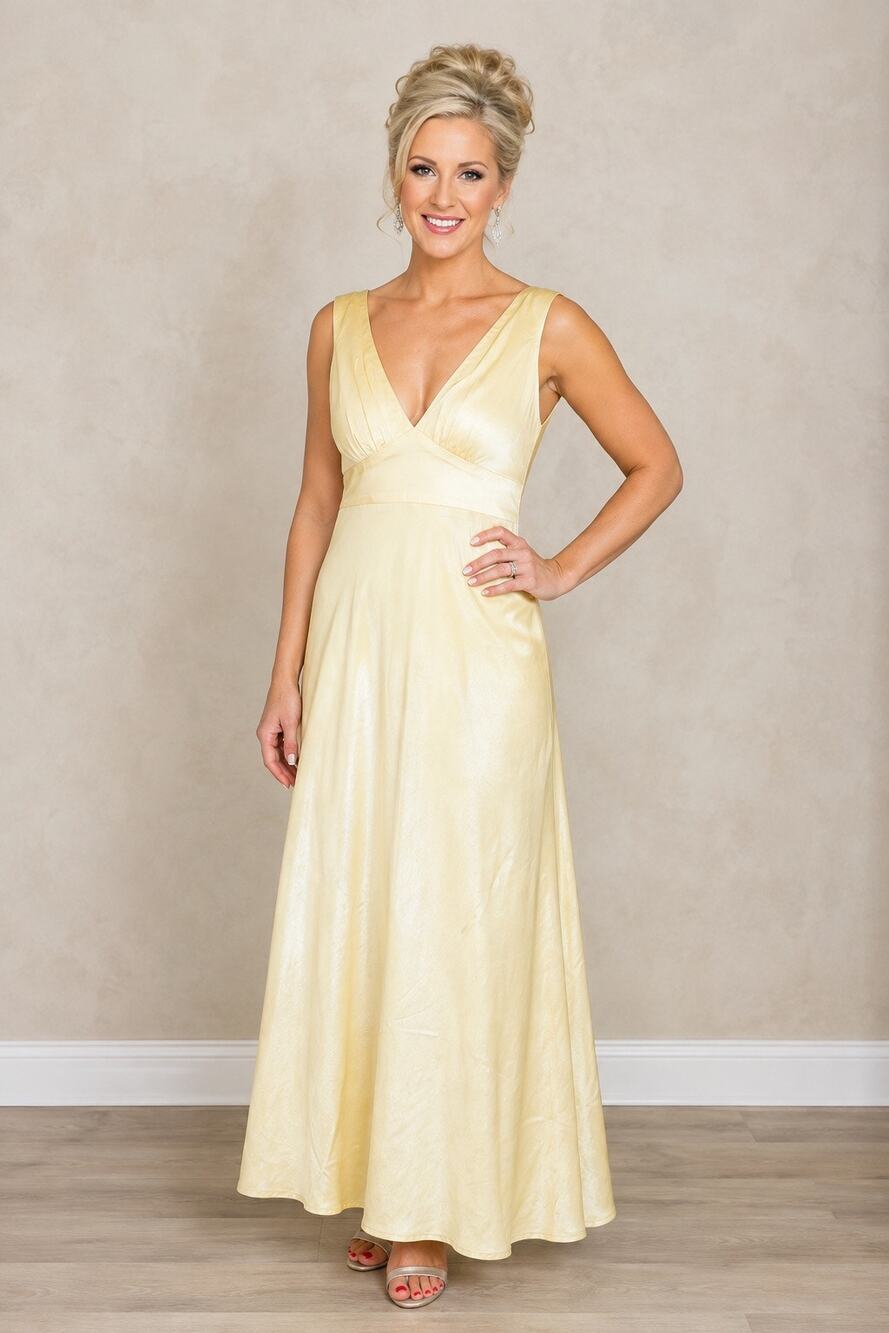 Yellow Satin Saints & Secrets Gown - Size S